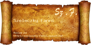Szeleczky Fanni névjegykártya