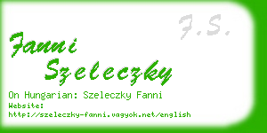 fanni szeleczky business card